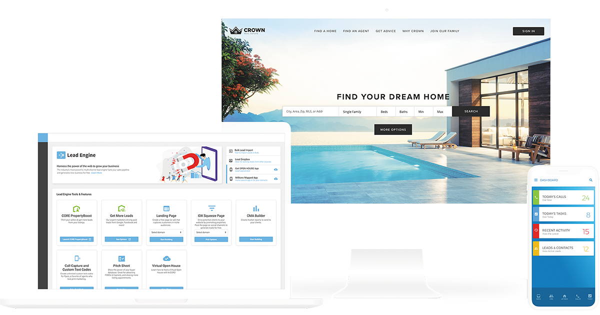 SMB Lander Inside Real Estate Lead Generation, sites, CRM, IDX